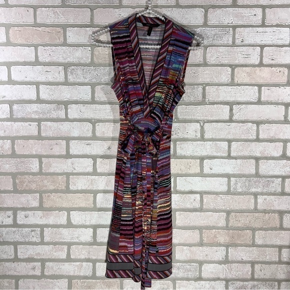 BCBGMaxAzria Multiptint Stripe Tie Belt Dress Size XS - Picture 2 of 11
